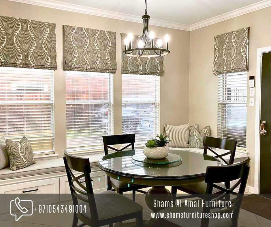 A Roman blind in Dubai is a type of window treatment that is designed to add a touch of elegance and sophistication to any room.