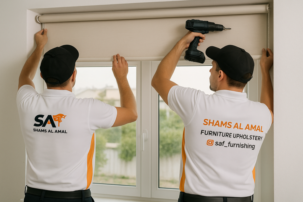 roller blinds installation progress